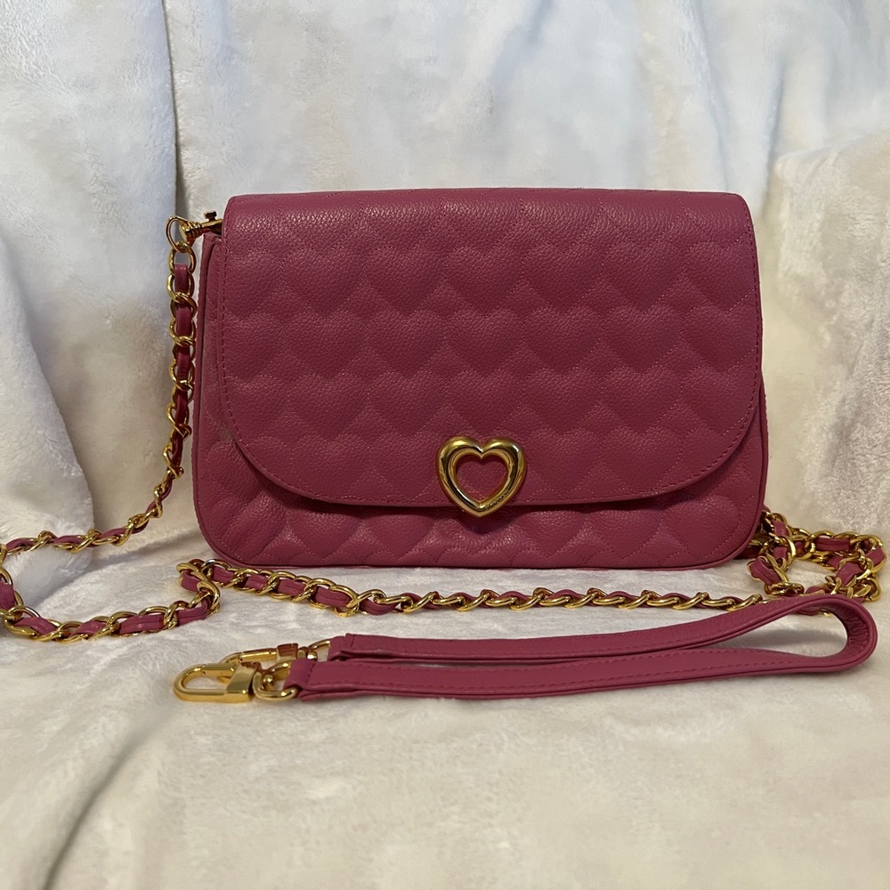Lovcat pink quilted leather handbag EUC